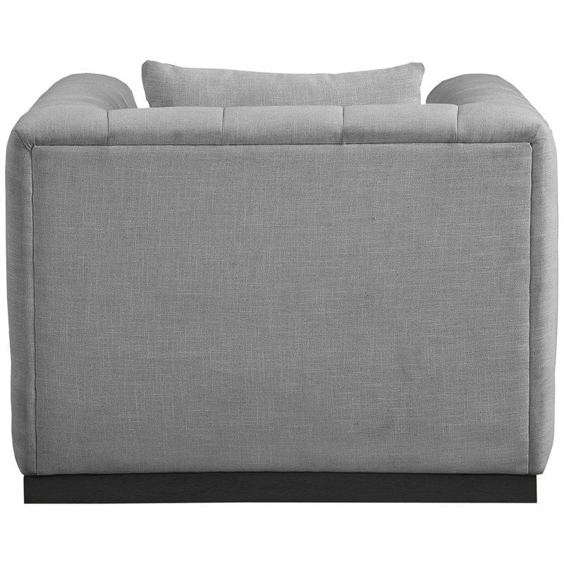 Bowery Hill Contemporary Rich Grey Linen Textured Fabric Chair