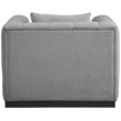 Bowery Hill Contemporary Rich Grey Linen Textured Fabric Chair