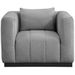 Bowery Hill Contemporary Rich Grey Linen Textured Fabric Chair