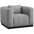 Bowery Hill Contemporary Rich Grey Linen Textured Fabric Chair