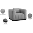 Bowery Hill Contemporary Rich Grey Linen Textured Fabric Chair