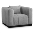 Bowery Hill Contemporary Rich Grey Linen Textured Fabric Chair