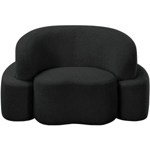 Bowery Hill Contemporary Rich Black Boucle Durable Fabric Chair