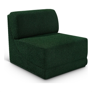 Bowery Hill Contemporary Rich Green Boucle Durable Fabric Armless