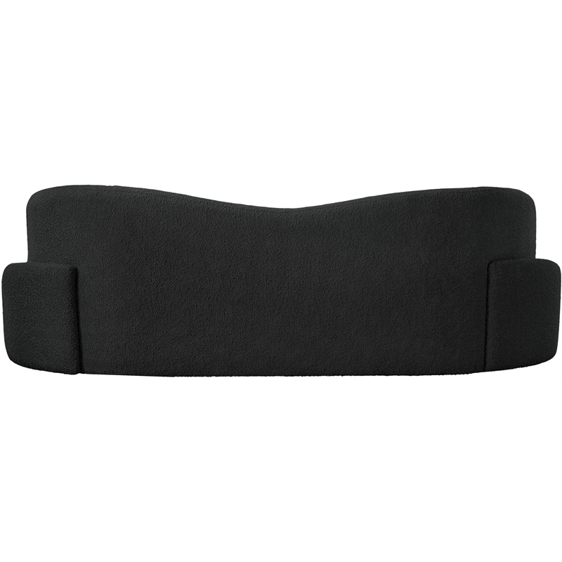 Bowery Hill Contemporary Rich Black Boucle Durable Fabric Sofa