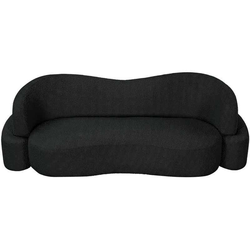 Bowery Hill Contemporary Rich Black Boucle Durable Fabric Sofa