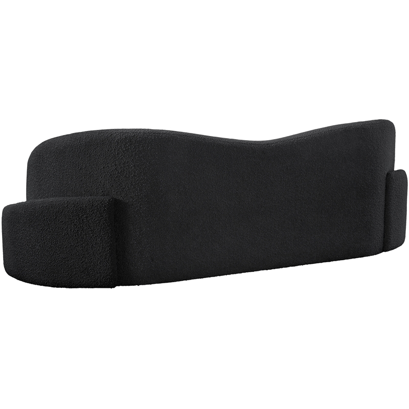 Bowery Hill Contemporary Rich Black Boucle Durable Fabric Sofa