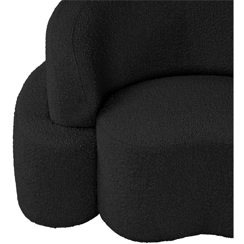 Bowery Hill Contemporary Rich Black Boucle Durable Fabric Sofa