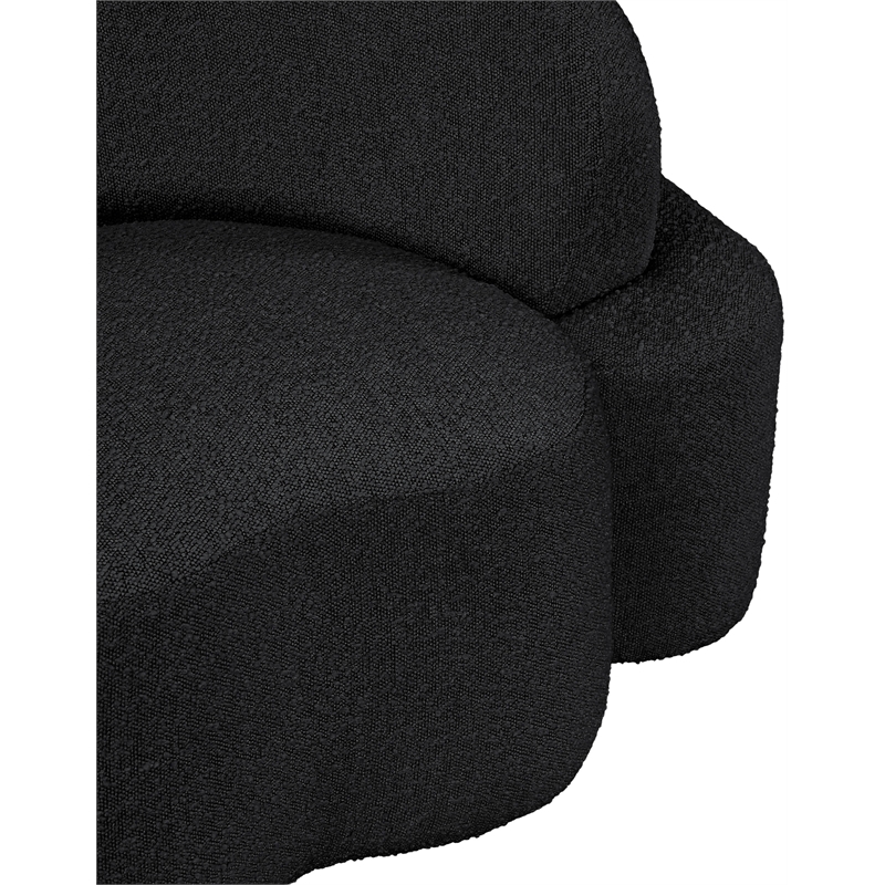 Bowery Hill Contemporary Rich Black Boucle Durable Fabric Sofa