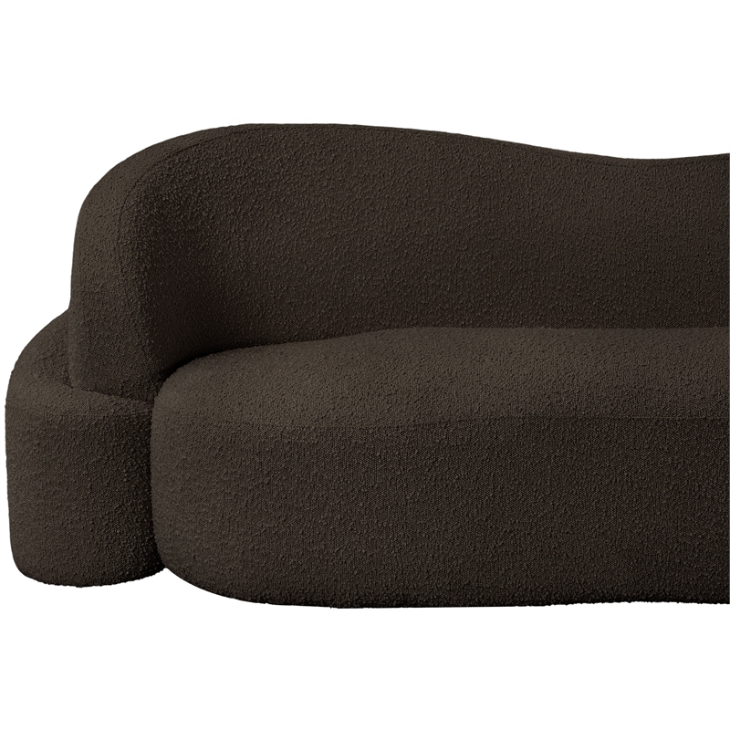 Bowery Hill Contemporary Rich Brown Boucle Durable Fabric Sofa