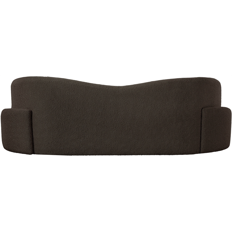 Bowery Hill Contemporary Rich Brown Boucle Durable Fabric Sofa