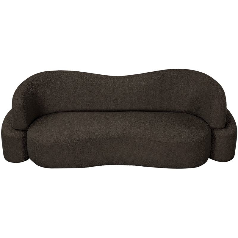 Bowery Hill Contemporary Rich Brown Boucle Durable Fabric Sofa