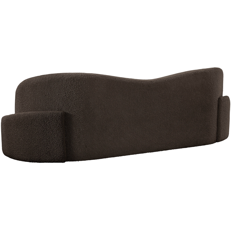 Bowery Hill Contemporary Rich Brown Boucle Durable Fabric Sofa