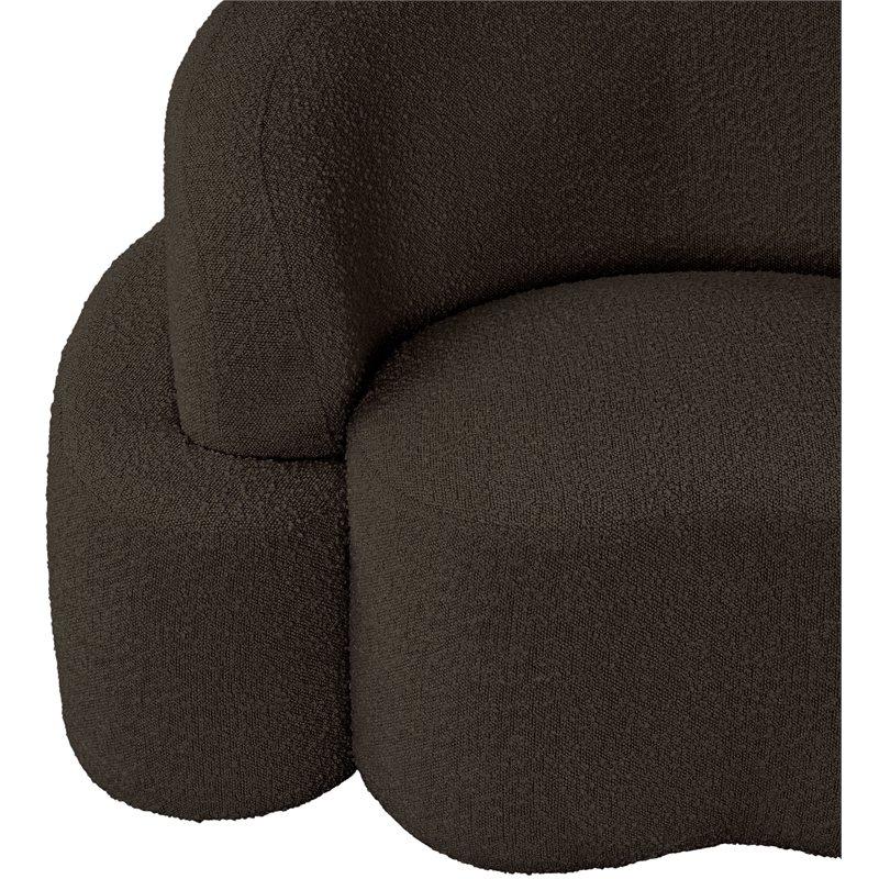 Bowery Hill Contemporary Rich Brown Boucle Durable Fabric Sofa