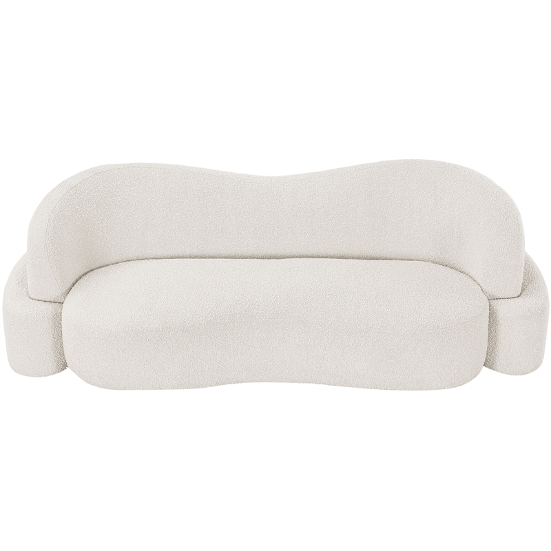 Bowery Hill Contemporary Rich Cream Boucle Durable Fabric Sofa