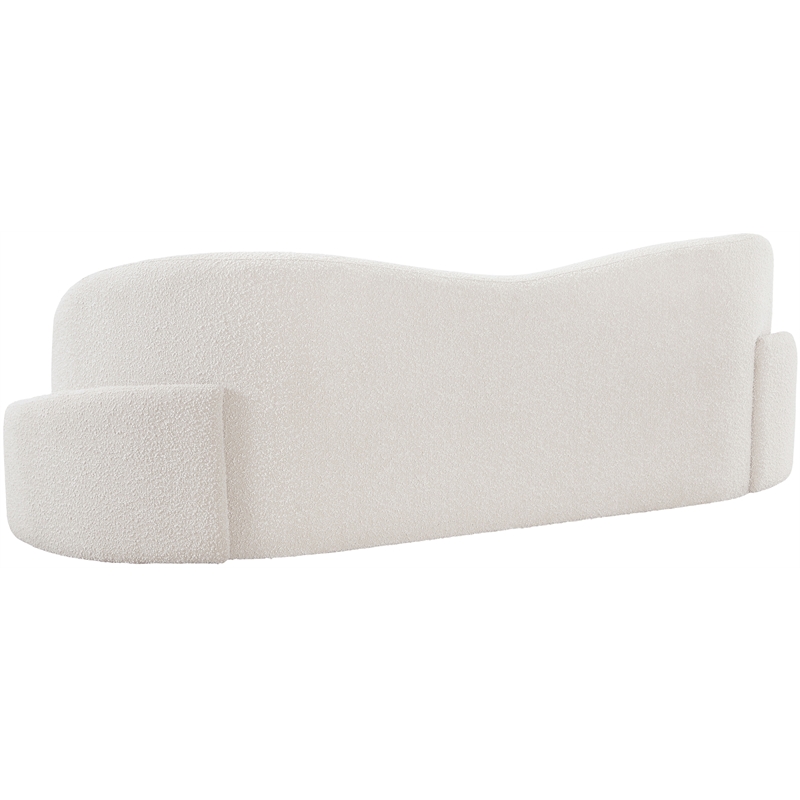 Bowery Hill Contemporary Rich Cream Boucle Durable Fabric Sofa