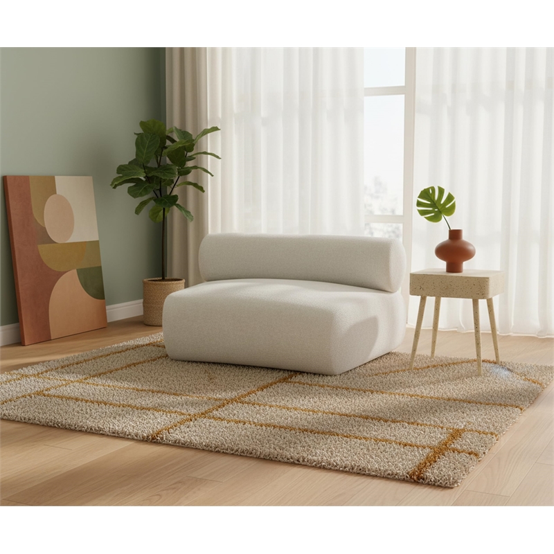 Bowery Hill Contemporary Green Chenille Fabric Modular Chair