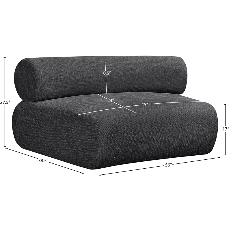 Bowery Hill Contemporary Soft Grey Chenille Fabric Modular Chair