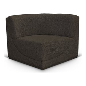 Bowery Hill Contemporary Rich Brown Boucle Durable Fabric Corner
