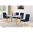 Bowery Hill Contemporary Stone With White Marble Veneer Top Dining Table