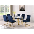 Bowery Hill Contemporary Stone With White Marble Veneer Top Dining Table