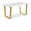 Bowery Hill Contemporary Stone With White Marble Veneer Top Dining Table
