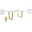 Bowery Hill Contemporary Stone With White Marble Veneer Top Dining Table