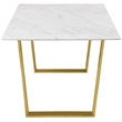 Bowery Hill Contemporary Stone With White Marble Veneer Top Dining Table