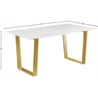 Bowery Hill Contemporary Stone With White Marble Veneer Top Dining Table