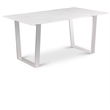 Bowery Hill Contemporary Stone With White Marble Veneer Top Dining Table
