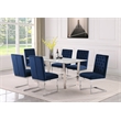 Bowery Hill Contemporary Stone With White Marble Veneer Top Dining Table