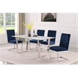 Bowery Hill Contemporary Stone With White Marble Veneer Top Dining Table