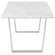 Bowery Hill Contemporary Stone With White Marble Veneer Top Dining Table
