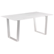 Bowery Hill Contemporary Stone With White Marble Veneer Top Dining Table