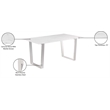 Bowery Hill Contemporary Stone With White Marble Veneer Top Dining Table