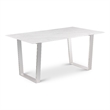Bowery Hill Contemporary Stone With White Marble Veneer Top Dining Table