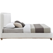 Bowery Hill Contemporary Cream Linen Textured Fabric King Bed