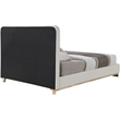 Bowery Hill Contemporary Cream Linen Textured Fabric King Bed