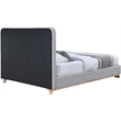 Bowery Hill Contemporary Grey Linen Textured Fabric Queen Bed