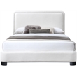Bowery Hill Contemporary Cream Linen Textured Fabric Queen Bed
