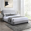 Bowery Hill Contemporary Grey Linen Textured Fabric Full Bed