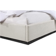 Bowery Hill Contemporary Beige Linen Textured Fabric Queen Bed