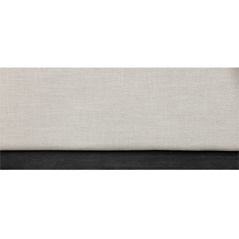 Bowery Hill Contemporary Beige Linen Textured Fabric Queen Bed
