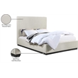 Bowery Hill Contemporary Beige Linen Textured Fabric Queen Bed