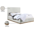 Bowery Hill Contemporary Cream Linen Textured Fabric Queen Bed