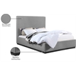 Bowery Hill Contemporary Grey Linen Textured Fabric Full Bed