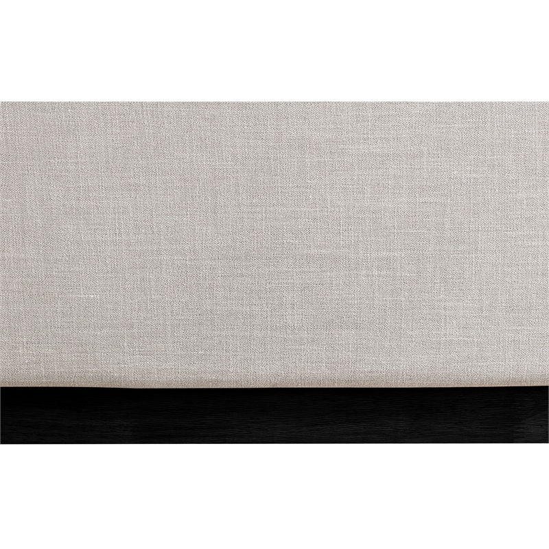 Bowery Hill Contemporary Beige Linen Textured Fabric Twin Bed