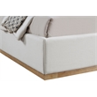 Bowery Hill Contemporary Cream Linen Textured Fabric Queen Bed