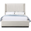 Bowery Hill Contemporary Beige Linen Textured Fabric Full Bed