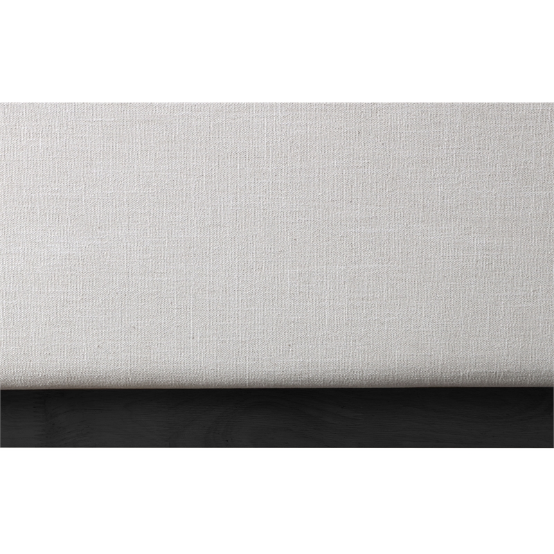 Bowery Hill Contemporary Beige Linen Textured Fabric Full Bed